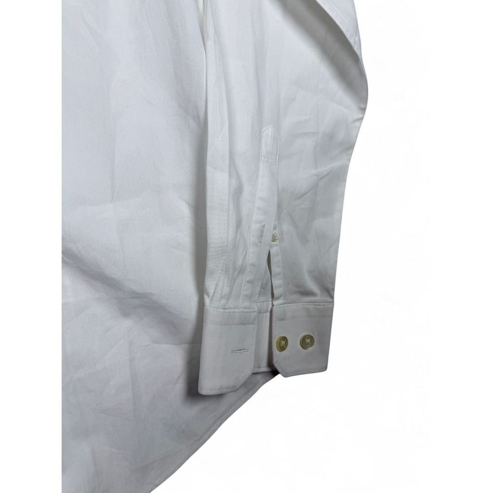 Express 1MX Extra SlimFit White Dress Shirt Mens Small 14-14.5 Long Sleeve Solid - Picture 4 of 5